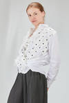 camicia lunga e ampia in popeline di cotone e parti in mussola di cotone - 6167 STUDIO SHIRT 