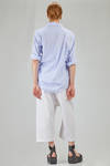 long and wide shirt in light washed pinstriped cotton poplin - 6167 STUDIO SHIRT 