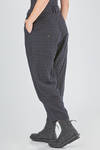 soft trousers, ankle length, in wool twill with tone on tone check pattern - ALEKSANDR MANAMIS 