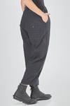 soft trousers, ankle length, in wool twill with tone on tone check pattern - ALEKSANDR MANAMIS 