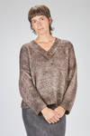hip-lenght sweater, soft, in over-dyed cotton, polyamide and elastane wadding knit - AVANT TOI 