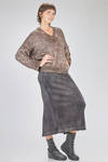 hip-lenght sweater, soft, in over-dyed cotton, polyamide and elastane wadding knit - AVANT TOI 
