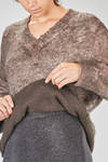 hip-lenght sweater, soft, in over-dyed cotton, polyamide and elastane wadding knit - AVANT TOI 