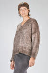 hip-lenght sweater, soft, in over-dyed cotton, polyamide and elastane wadding knit - AVANT TOI 