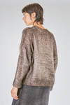 hip-lenght sweater, soft, in over-dyed cotton, polyamide and elastane wadding knit - AVANT TOI 