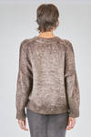 hip-lenght sweater, soft, in over-dyed cotton, polyamide and elastane wadding knit - AVANT TOI 