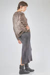 hip-lenght sweater, soft, in over-dyed cotton, polyamide and elastane wadding knit - AVANT TOI 