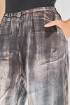 pantalone tipo cargo in twill di seta ed elastan tutto stampato - AVANT TOI 