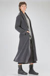 cappotto lungo e sfiancato in panno a pelliccia rasata di cachemire - AVANT TOI 