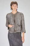 hip-lenght cardigan, soft, in over-dyed laminated cashmere and silk knit - AVANT TOI 