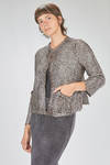 hip-lenght cardigan, soft, in over-dyed laminated cashmere and silk knit - AVANT TOI 