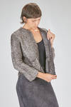 hip-lenght cardigan, soft, in over-dyed laminated cashmere and silk knit - AVANT TOI 