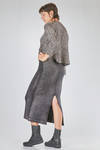hip-lenght cardigan, soft, in over-dyed laminated cashmere and silk knit - AVANT TOI 