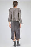 hip-lenght cardigan, soft, in over-dyed laminated cashmere and silk knit - AVANT TOI 