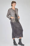 hip-lenght cardigan, soft, in over-dyed laminated cashmere and silk knit - AVANT TOI 