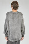 long and wide sweater in over-dyed cotton, polyamide and elastane bouclé knit - AVANT TOI 