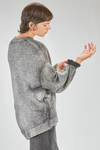 long and wide sweater in over-dyed cotton, polyamide and elastane bouclé knit - AVANT TOI 