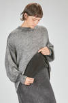 long and wide sweater in over-dyed cotton, polyamide and elastane bouclé knit - AVANT TOI 