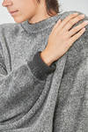 long and wide sweater in over-dyed cotton, polyamide and elastane bouclé knit - AVANT TOI 