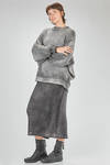 long and wide sweater in over-dyed cotton, polyamide and elastane bouclé knit - AVANT TOI 