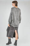long and wide sweater in over-dyed cotton, polyamide and elastane bouclé knit - AVANT TOI 