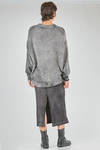 long and wide sweater in over-dyed cotton, polyamide and elastane bouclé knit - AVANT TOI 