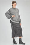 long and wide sweater in over-dyed cotton, polyamide and elastane bouclé knit - AVANT TOI 