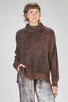 long and soft sweater in over-dyed and melange new wool and silk slub-knit - AVANT TOI 
