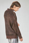 long and soft sweater in over-dyed and melange new wool and silk slub-knit - AVANT TOI 