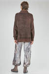 long and soft sweater in over-dyed and melange new wool and silk slub-knit - AVANT TOI 