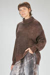 long and soft sweater in over-dyed and melange new wool and silk slub-knit - AVANT TOI 