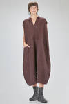 longuette jumpsuit, wide, in basketweave nylon, mohair, viscose, wool, textile paper and cotton knit - BOBOUTIC 