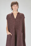 longuette jumpsuit, wide, in basketweave nylon, mohair, viscose, wool, textile paper and cotton knit - BOBOUTIC 