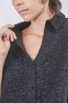longuette jumpsuit, wide, in basketweave nylon, mohair, viscose, wool, textile paper and cotton knit - BOBOUTIC 