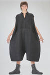longuette jumpsuit, wide, in basketweave nylon, mohair, viscose, wool, textile paper and cotton knit - BOBOUTIC 