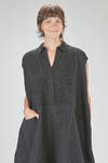 longuette jumpsuit, wide, in basketweave nylon, mohair, viscose, wool, textile paper and cotton knit - BOBOUTIC 