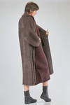 long and oversize coat, in brushed faux fur wool, mohair, nylon, yak and elastan knit - BOBOUTIC 