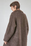 long and oversize coat, in brushed faux fur wool, mohair, nylon, yak and elastan knit - BOBOUTIC 
