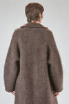 long and oversize coat, in brushed faux fur wool, mohair, nylon, yak and elastan knit - BOBOUTIC 