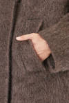 long and oversize coat, in brushed faux fur wool, mohair, nylon, yak and elastan knit - BOBOUTIC 