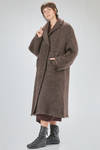 long and oversize coat, in brushed faux fur wool, mohair, nylon, yak and elastan knit - BOBOUTIC 