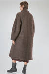 long and oversize coat, in brushed faux fur wool, mohair, nylon, yak and elastan knit - BOBOUTIC 
