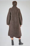 long and oversize coat, in brushed faux fur wool, mohair, nylon, yak and elastan knit - BOBOUTIC 