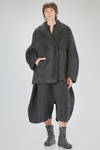long and oversize caban, in brushed faux fur wool, mohair, nylon, yak and elastan knit - BOBOUTIC 