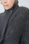 long and oversize caban, in brushed faux fur wool, mohair, nylon, yak and elastan knit - BOBOUTIC 