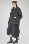 long and oversize caban, in brushed faux fur wool, mohair, nylon, yak and elastan knit - BOBOUTIC 