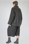 long and oversize caban, in brushed faux fur wool, mohair, nylon, yak and elastan knit - BOBOUTIC 
