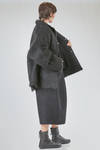 long and oversize caban, in brushed faux fur wool, mohair, nylon, yak and elastan knit - BOBOUTIC 