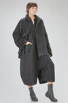 long and oversize caban, in brushed faux fur wool, mohair, nylon, yak and elastan knit - BOBOUTIC 