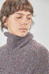 maglia lunga e ampia in maglia bouclé di cachemire e seta multicolor - BOBOUTIC 